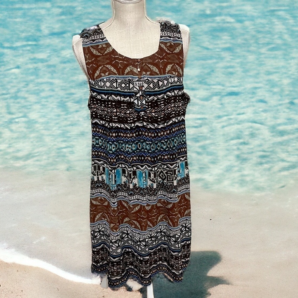 Sleeveless summer dress by Rabbit Designs, sz 16